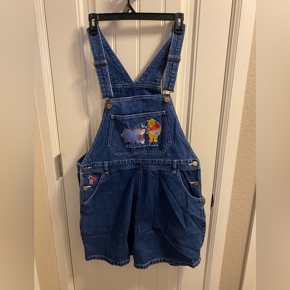 The Disney Store Denim - Vintage Disney Store L Shortalls Jeans Shorts Overalls Large Winnie Pooh Eeyore